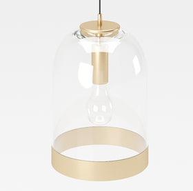 PLAYBOY - Hängelampe "LIZA" mit Glasschirm und goldenem Rand, Retro-Design, Club-Stil